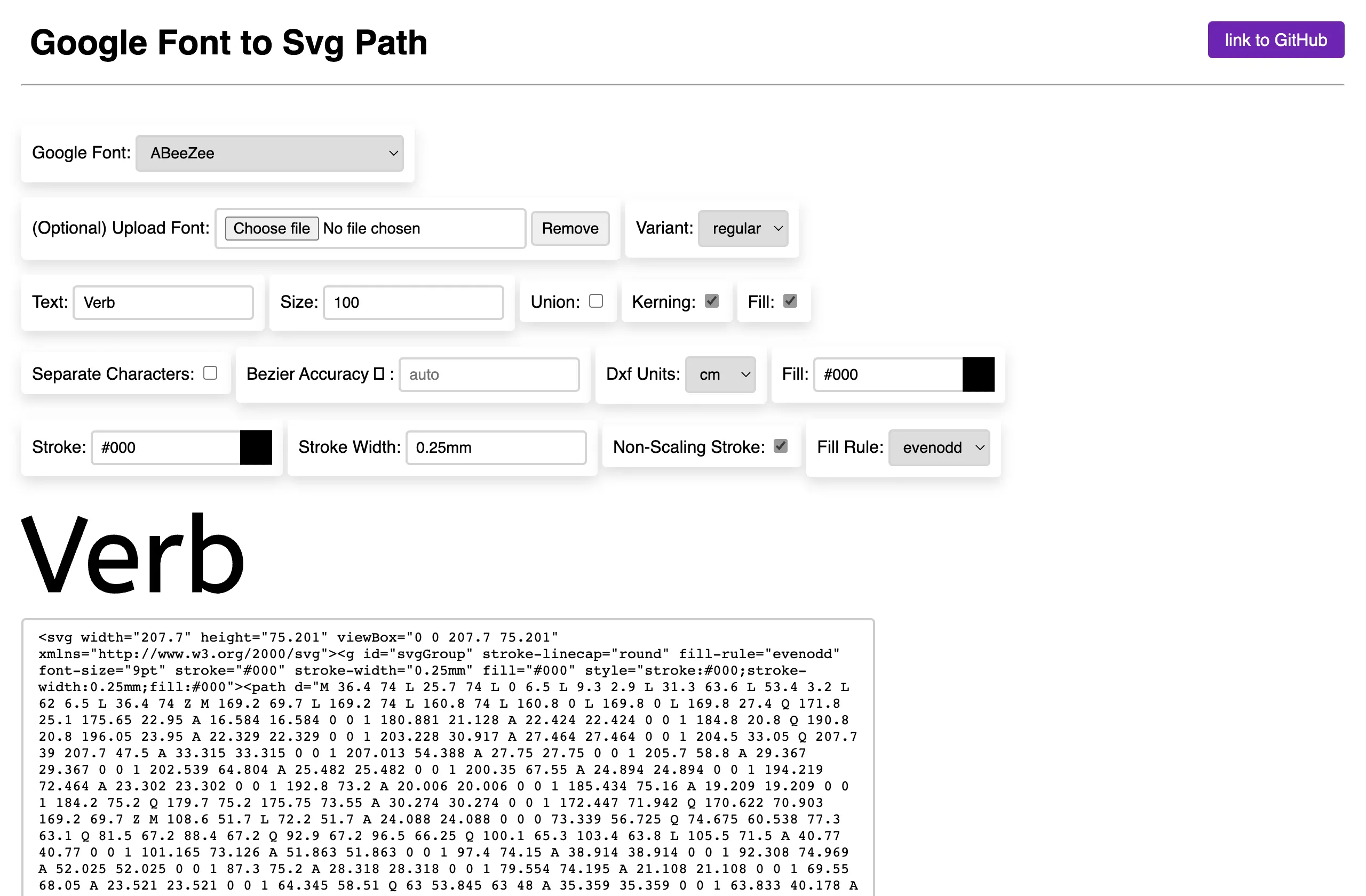 Google font to SVG path