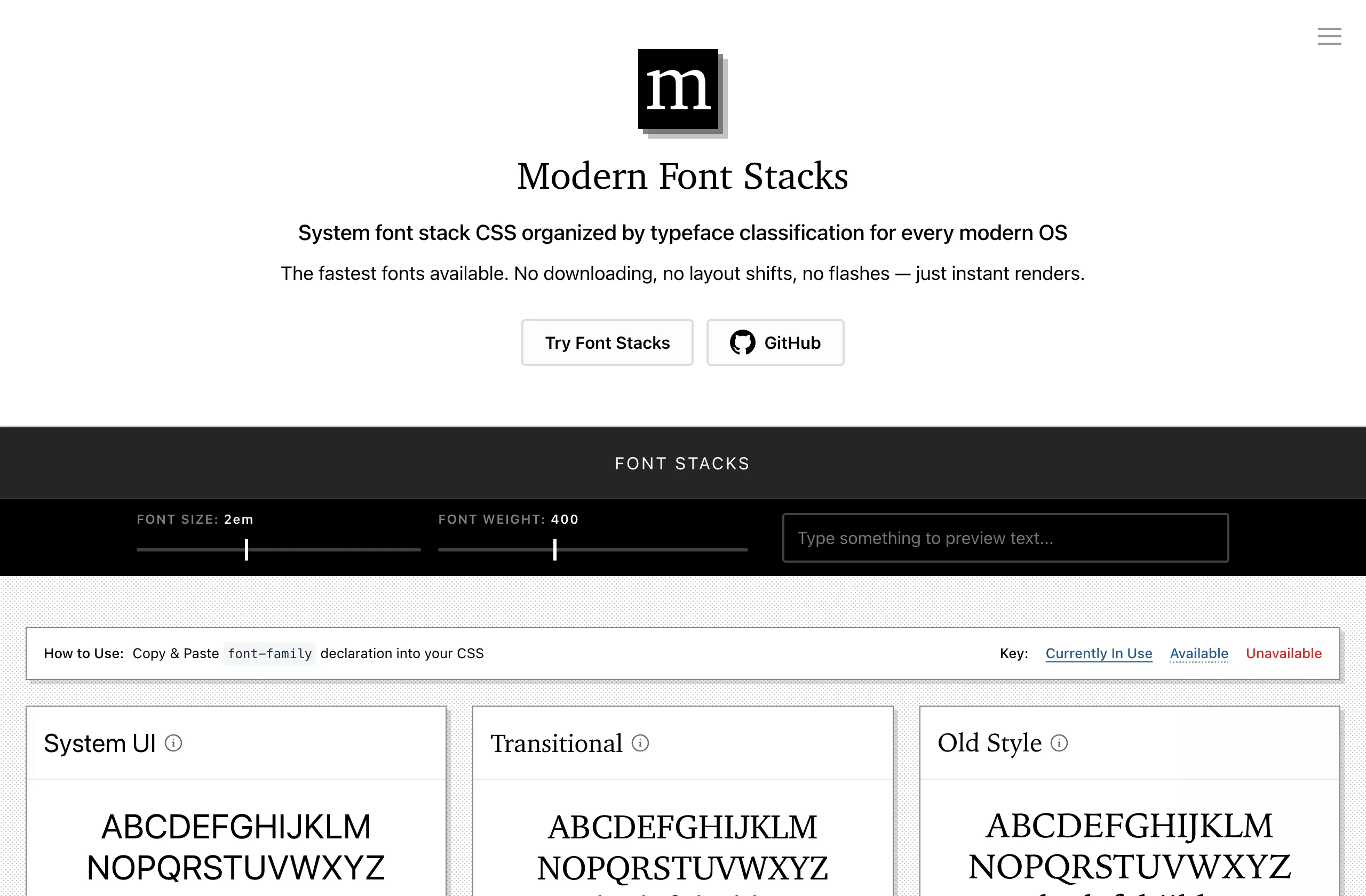 Modern Font Stacks