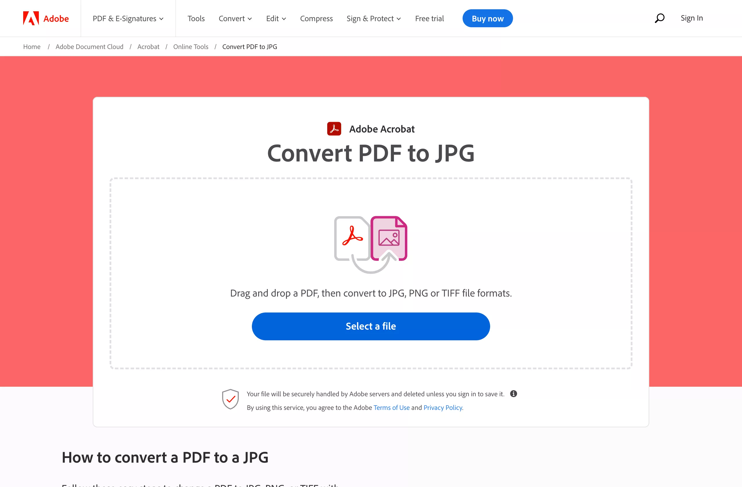 Adobe Convert PDF to JPG