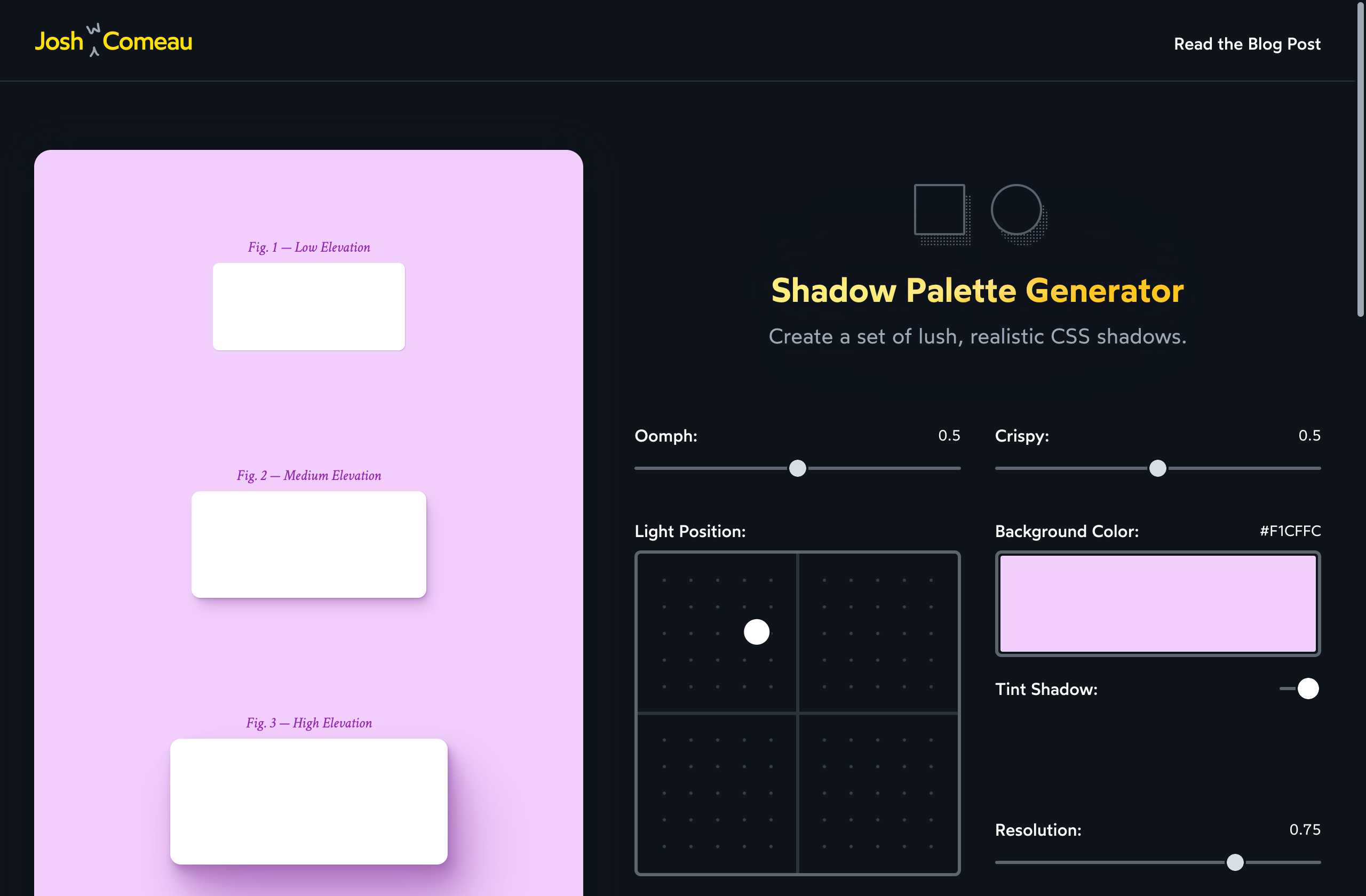 Shadow Palette Generator