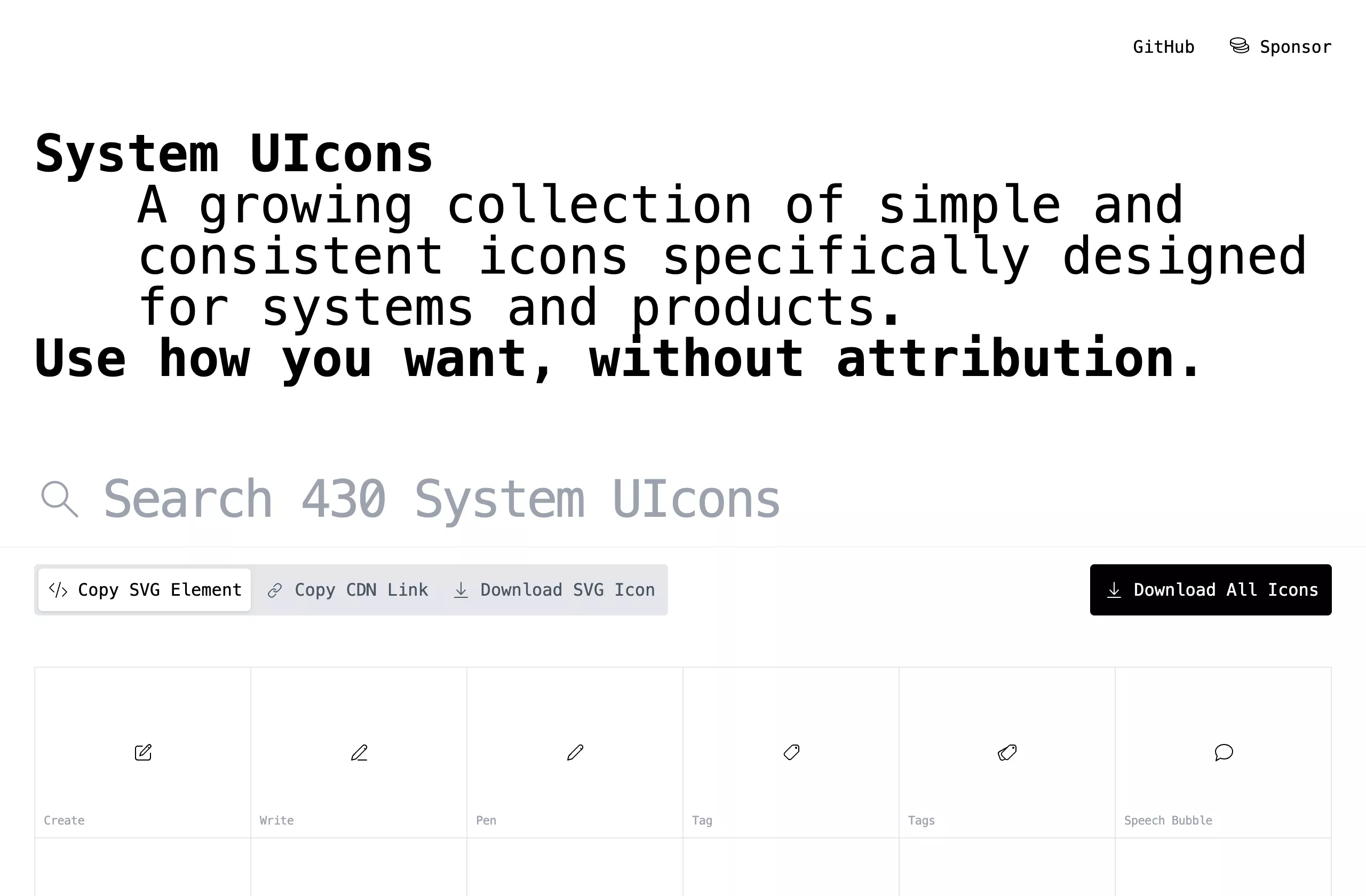 System UIcons