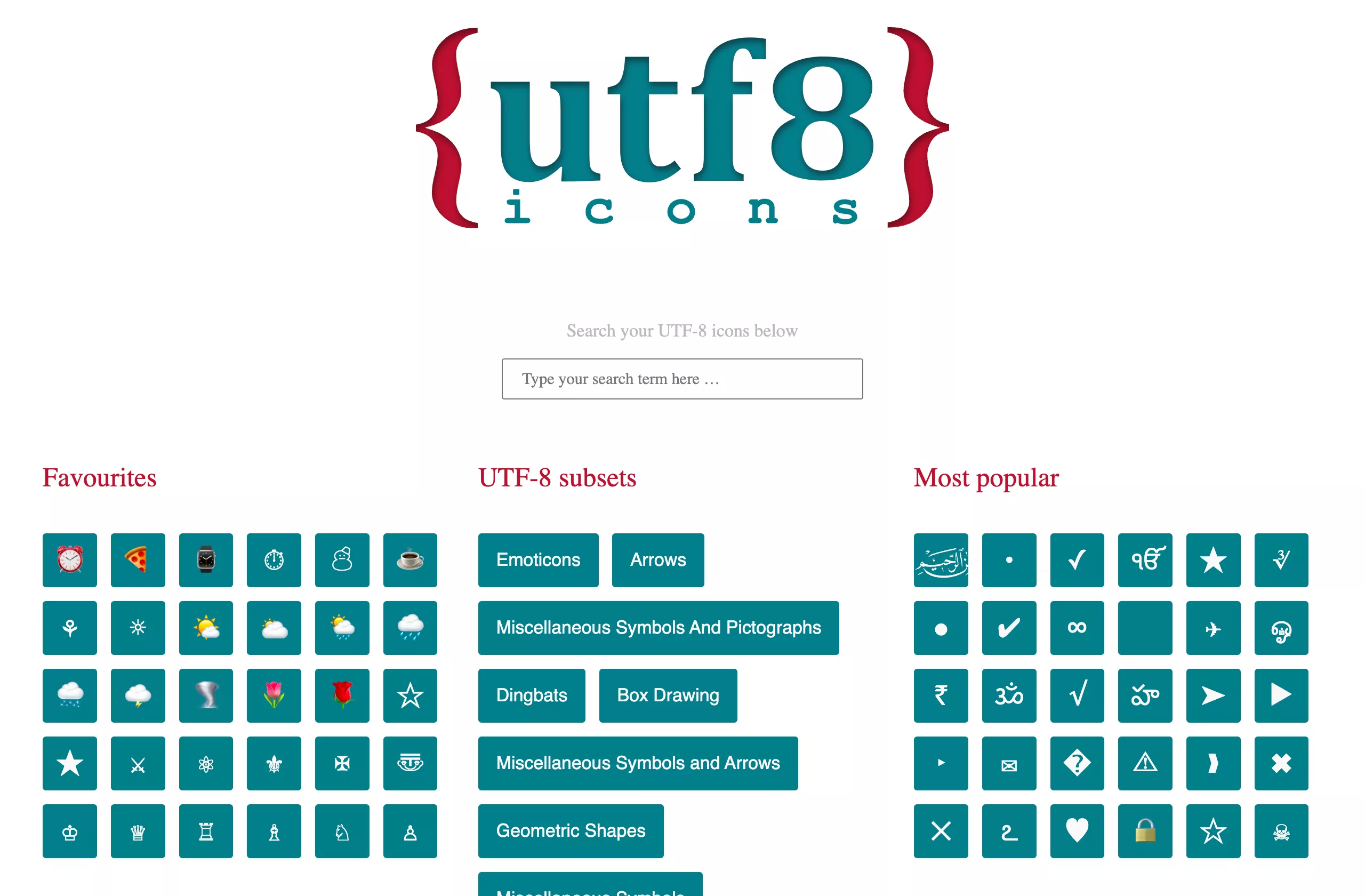 UTF-8 icons